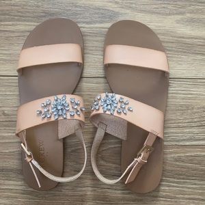 JCrew Nude Crystal Sandals